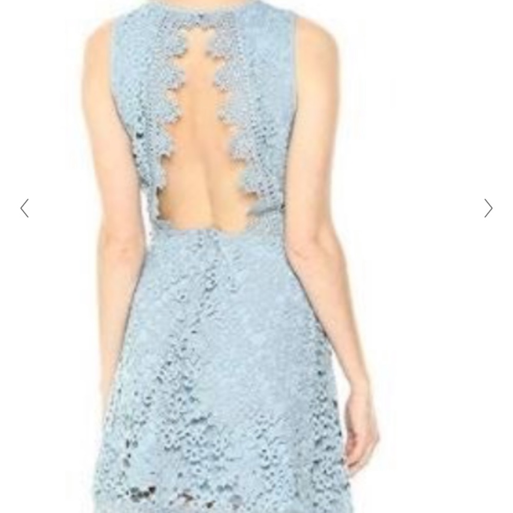 Dark Blue lace overlay dress.